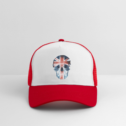 God Save the Skull, Trucker Cap - vit/röd