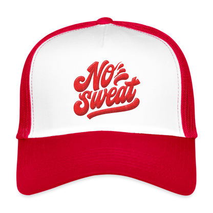No Sweat, Trucker Cap - vit/röd