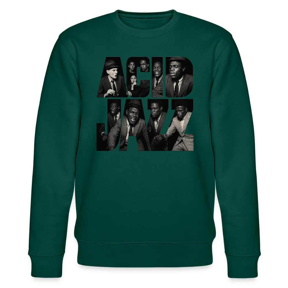 80s Club Jazzdance, Ekologisk sweatshirt CHANGER unisex från Stanley/Stella - skogsgrön