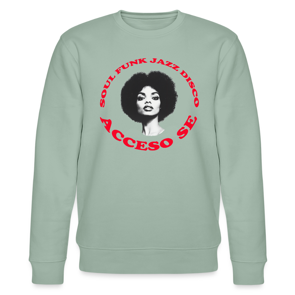 Where Music Lives – Powered by Acceso Family, Ekologisk sweatshirt CHANGER unisex från Stanley/Stella - ljus grågrön