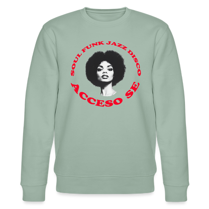 Where Music Lives – Powered by Acceso Family, Ekologisk sweatshirt CHANGER unisex från Stanley/Stella - ljus grågrön