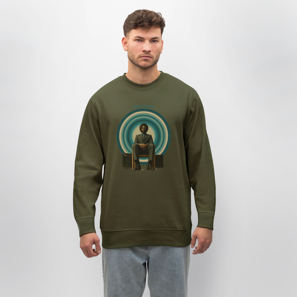 The Creator Has a Free Jazz Plan, Ekologisk sweatshirt CHANGER unisex från Stanley/Stella - kaki