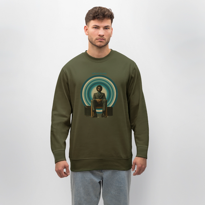 The Creator Has a Free Jazz Plan, Ekologisk sweatshirt CHANGER unisex från Stanley/Stella - kaki