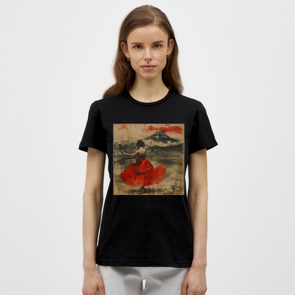 Flamenco i Solens Land, T-shirt dam - svart