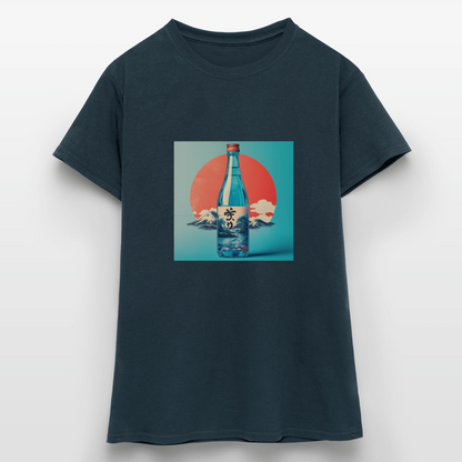 Stillhet i glas, T-shirt dam - marinblå