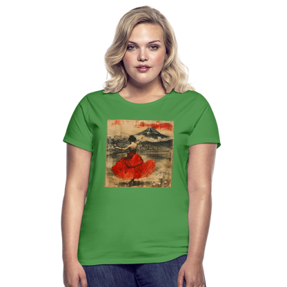 Flamenco i Solens Land, T-shirt dam - kellygrön