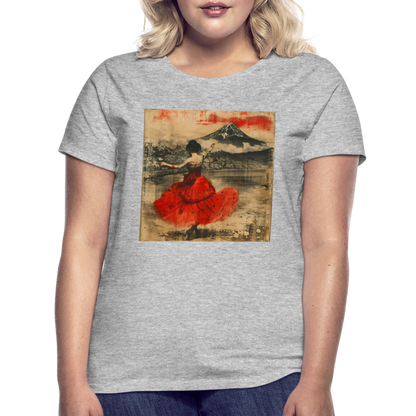 Flamenco i Solens Land, T-shirt dam - gråmelerad