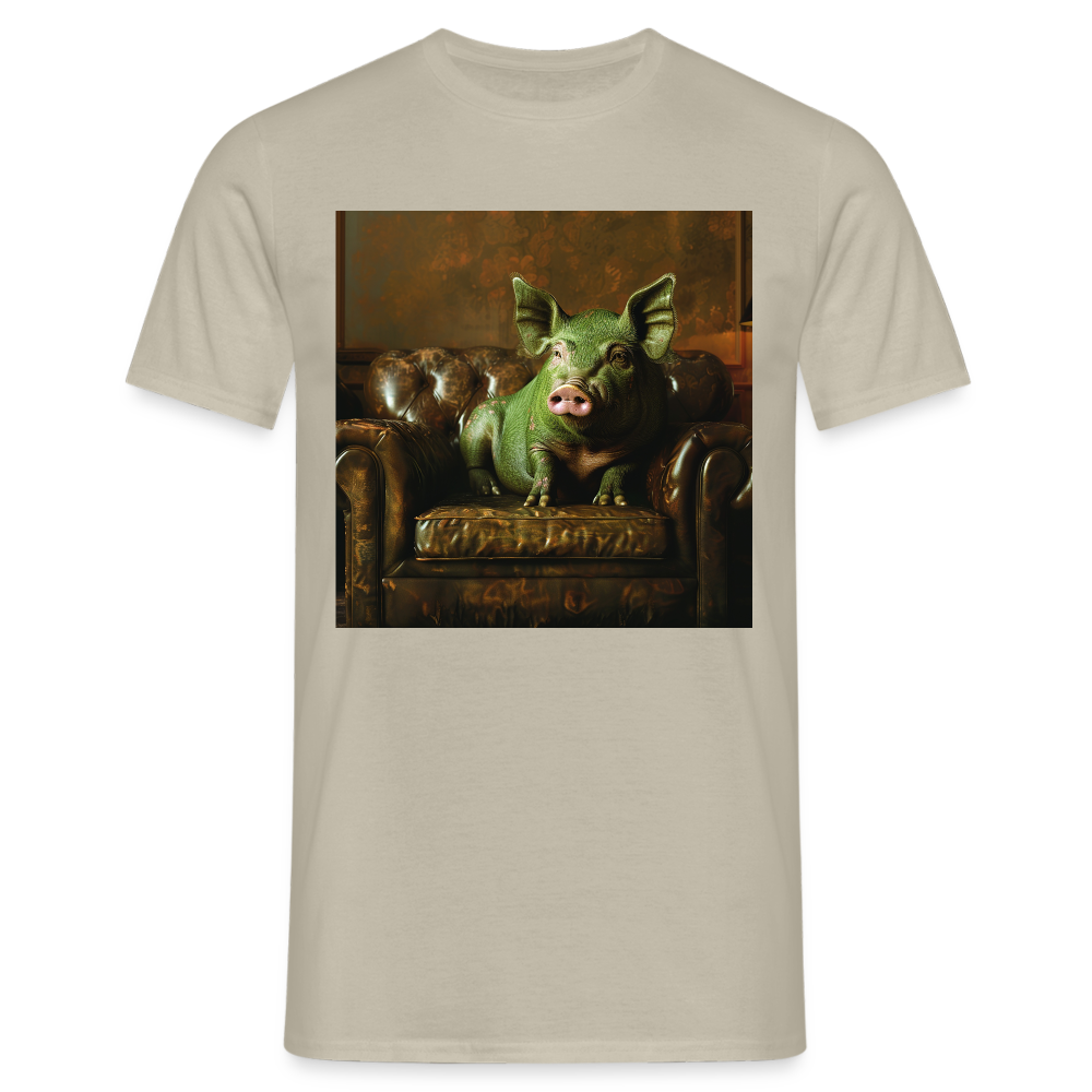 Grön Elegans, T-shirt herr - sandbeige