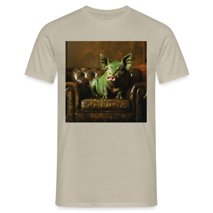 Grön Elegans, T-shirt herr - sandbeige