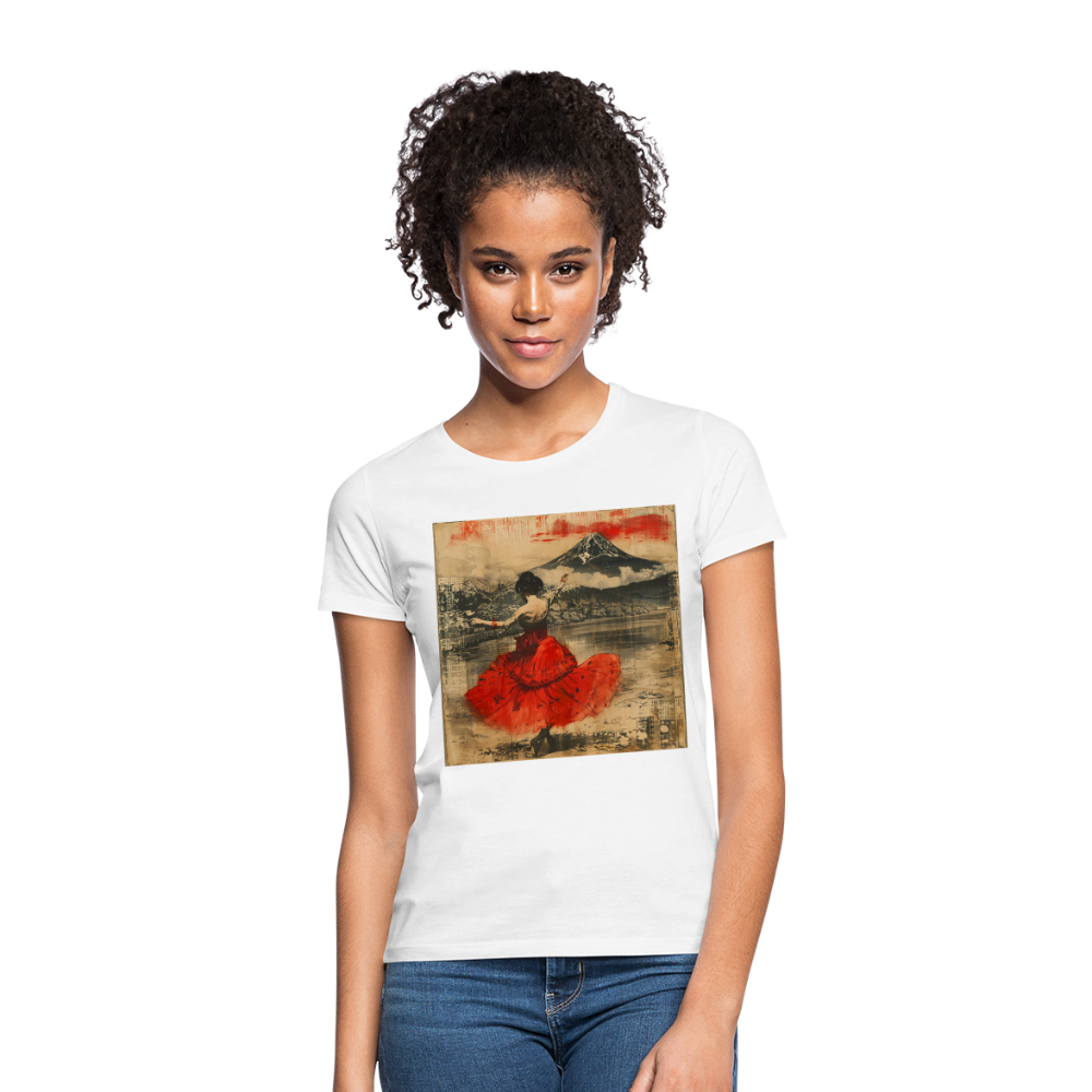 Flamenco i Solens Land, T-shirt dam - vit