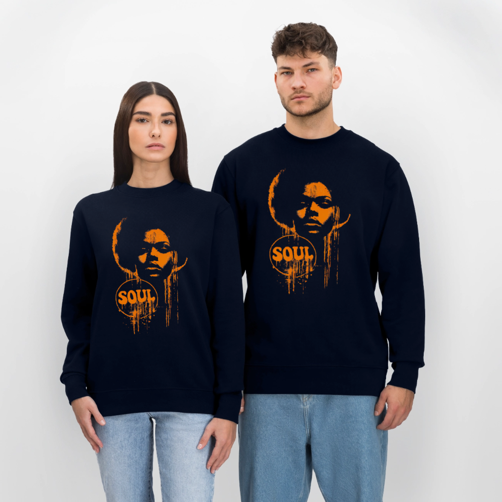 SOUL GLOW, Ekologisk sweatshirt CHANGER unisex från Stanley/Stella - marinblått