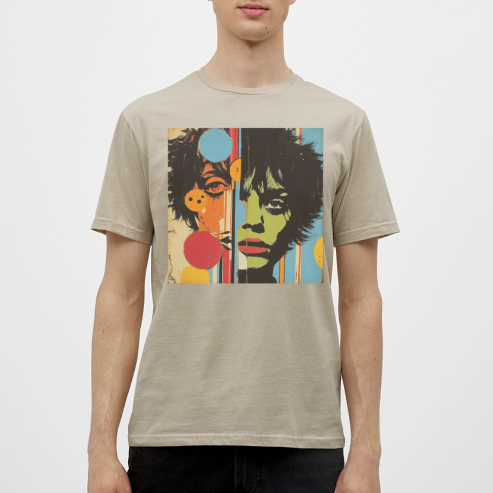 Split Faces, T-shirt herr - sandbeige