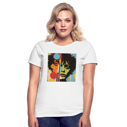 Split Faces, T-shirt dam - vit