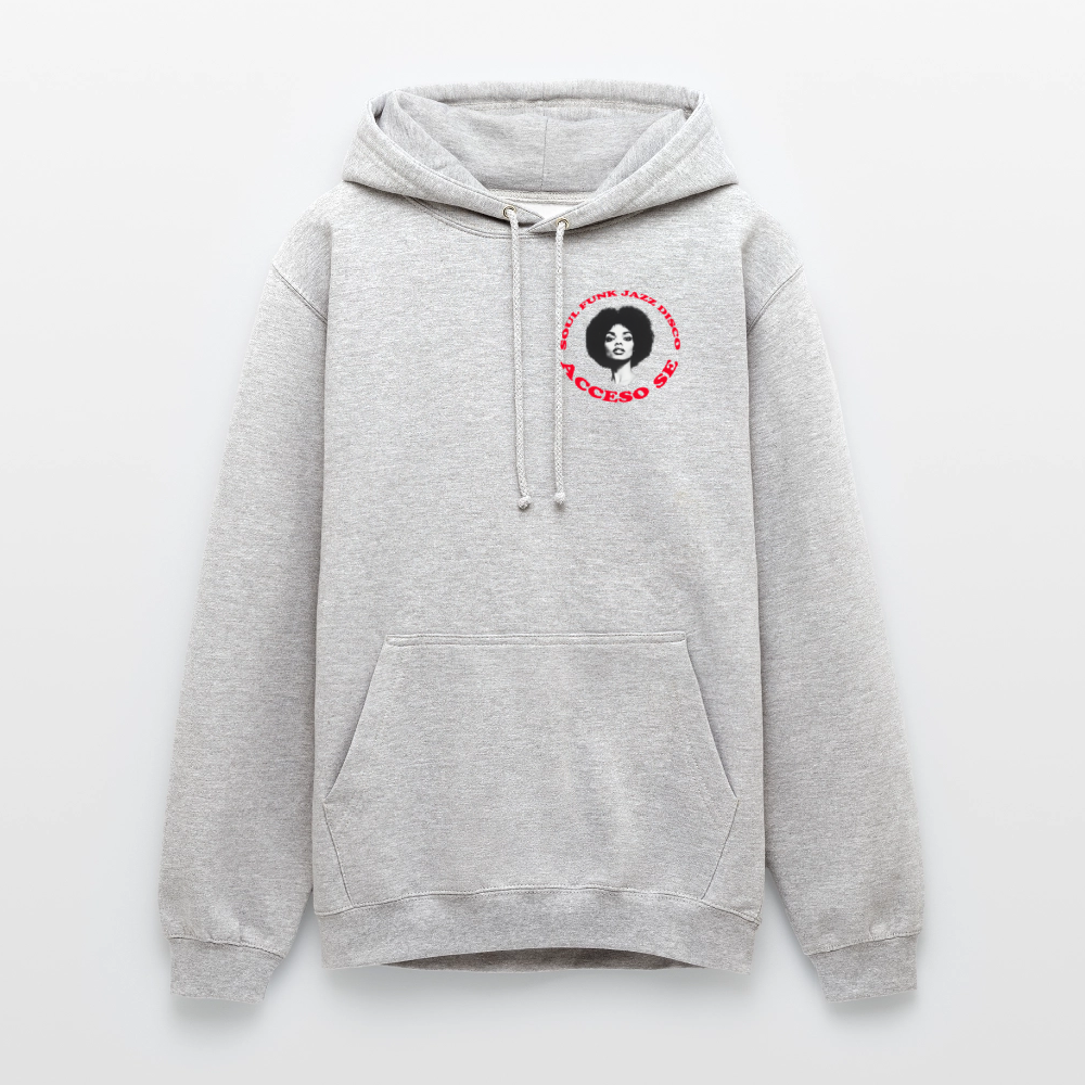 Where Music Lives – Powered by Acceso Family (small print), Luvtröja unisex - ljusgråmelerad