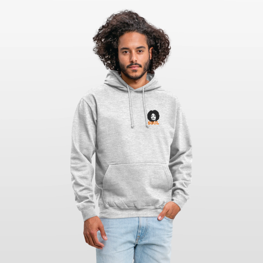 SOUL PWR, Luvtröja unisex - Litet brösttryck - ljusgråmelerad