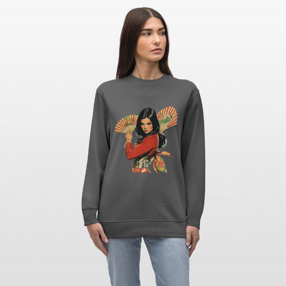 Dansen med Solfjädrar: Vindens krigare, Ekologisk sweatshirt CHANGER unisex från Stanley/Stella - kolgrå
