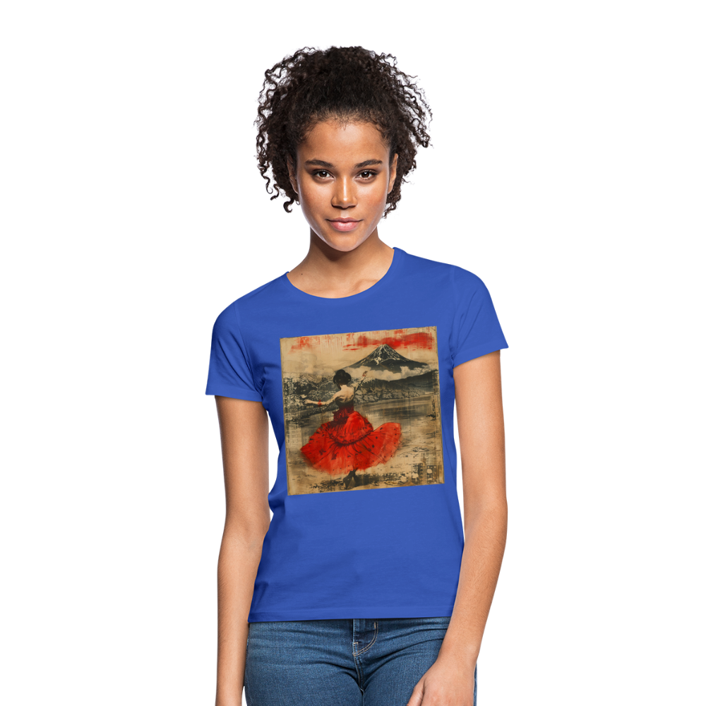 Flamenco i Solens Land, T-shirt dam - royalblå