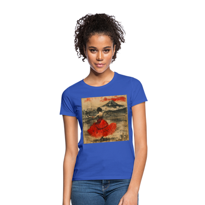 Flamenco i Solens Land, T-shirt dam - royalblå