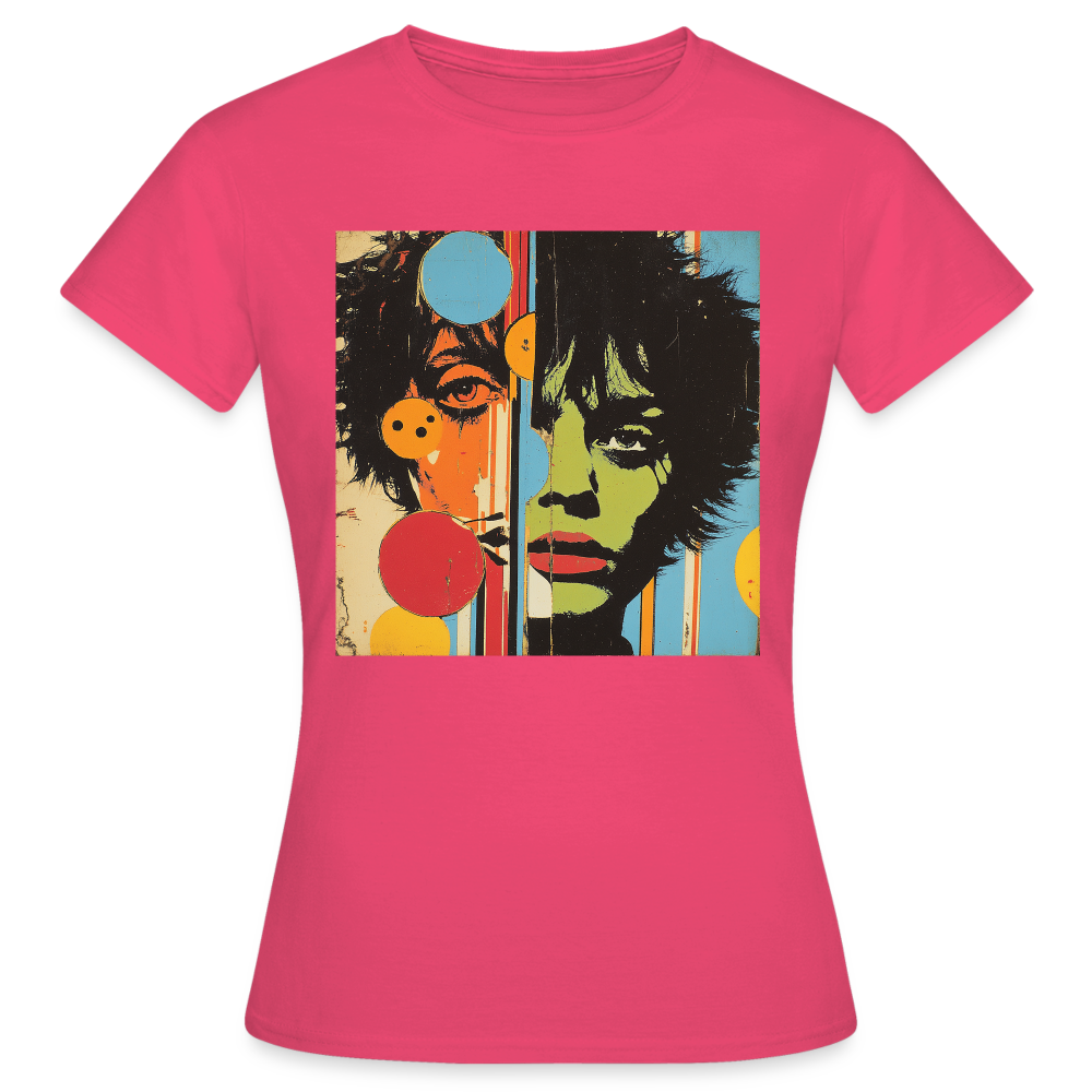 Split Faces, T-shirt dam - azalea