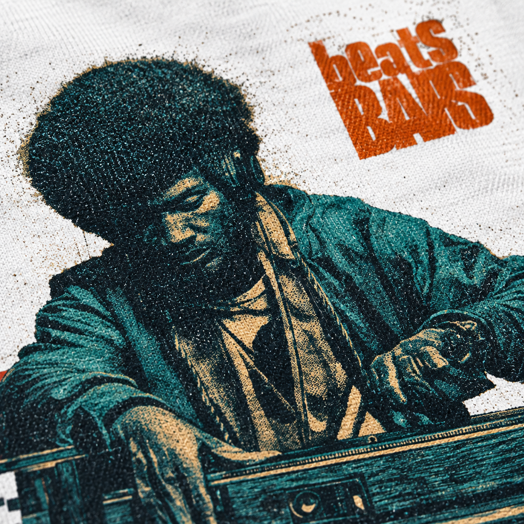 Beats and bars närbild på trycket 