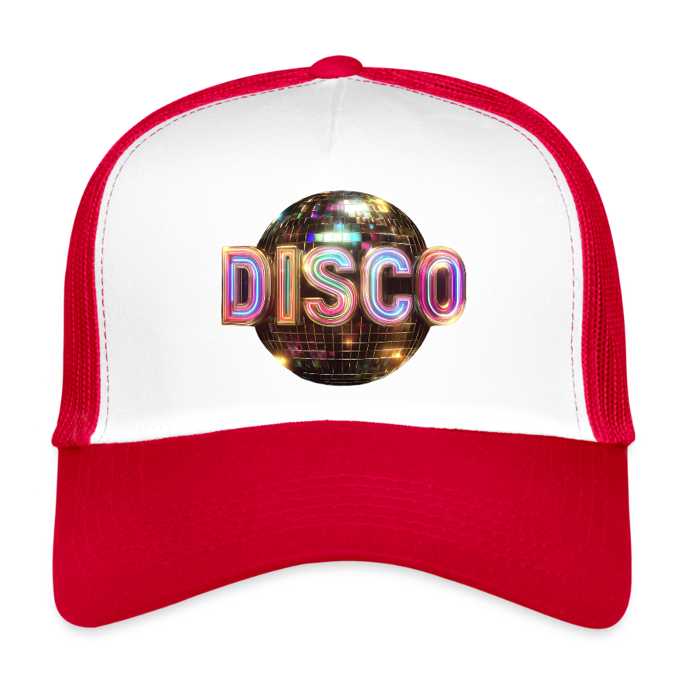 Disco Dreamscape, Trucker Cap - vit/röd