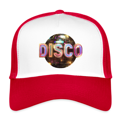 Disco Dreamscape, Trucker Cap - vit/röd