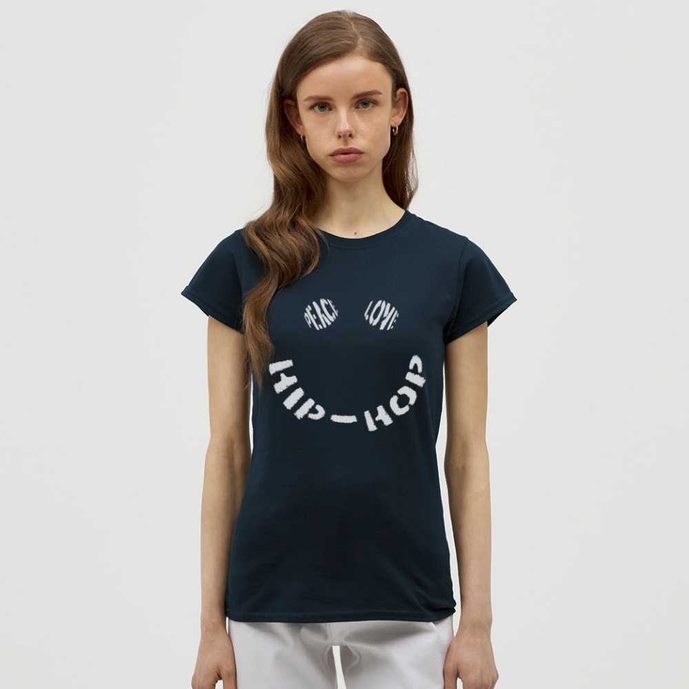 Peace, Love & Hip-Hop, T-shirt dam - marinblå