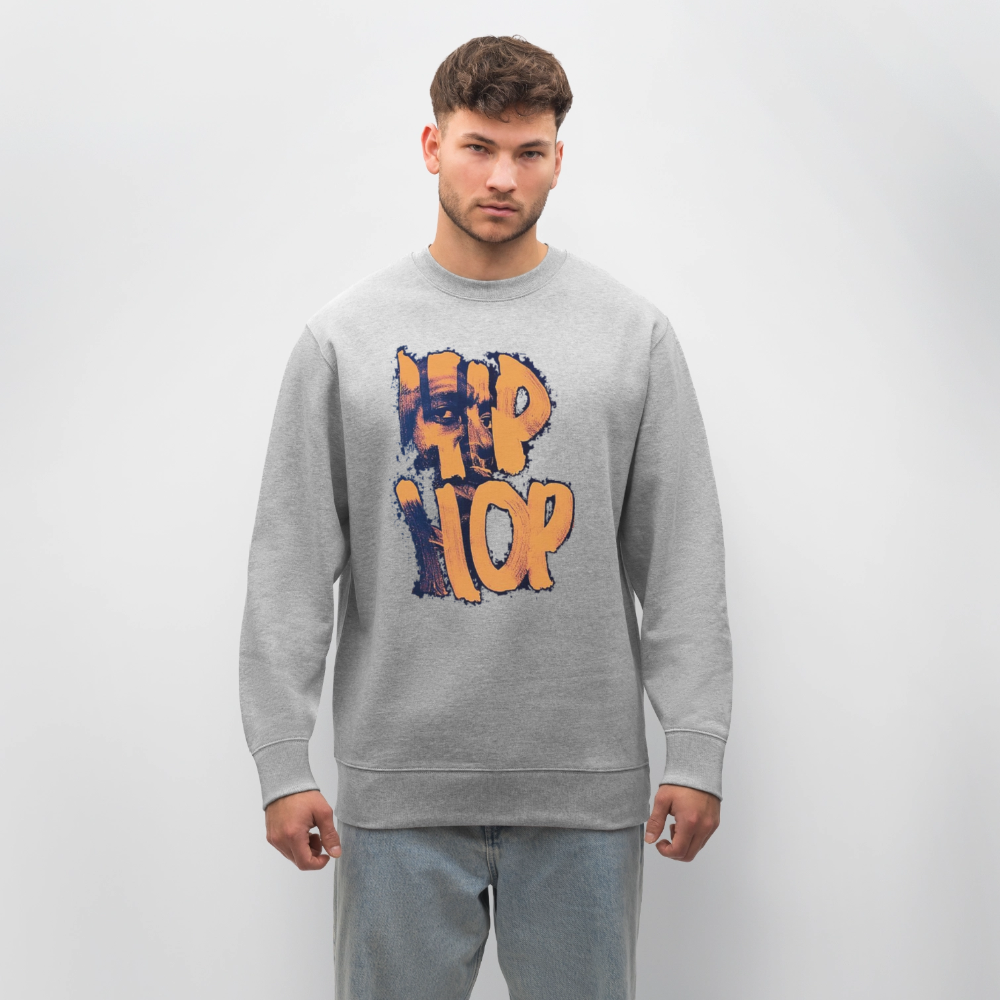 Raised on Boom Bap, Ekologisk sweatshirt CHANGER unisex från Stanley/Stella - gråmelerad