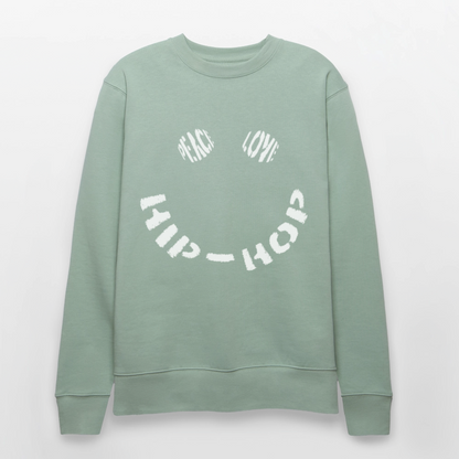 Peace, Love & Hip-Hop, Ekologisk sweatshirt CHANGER unisex från Stanley/Stella - ljus grågrön