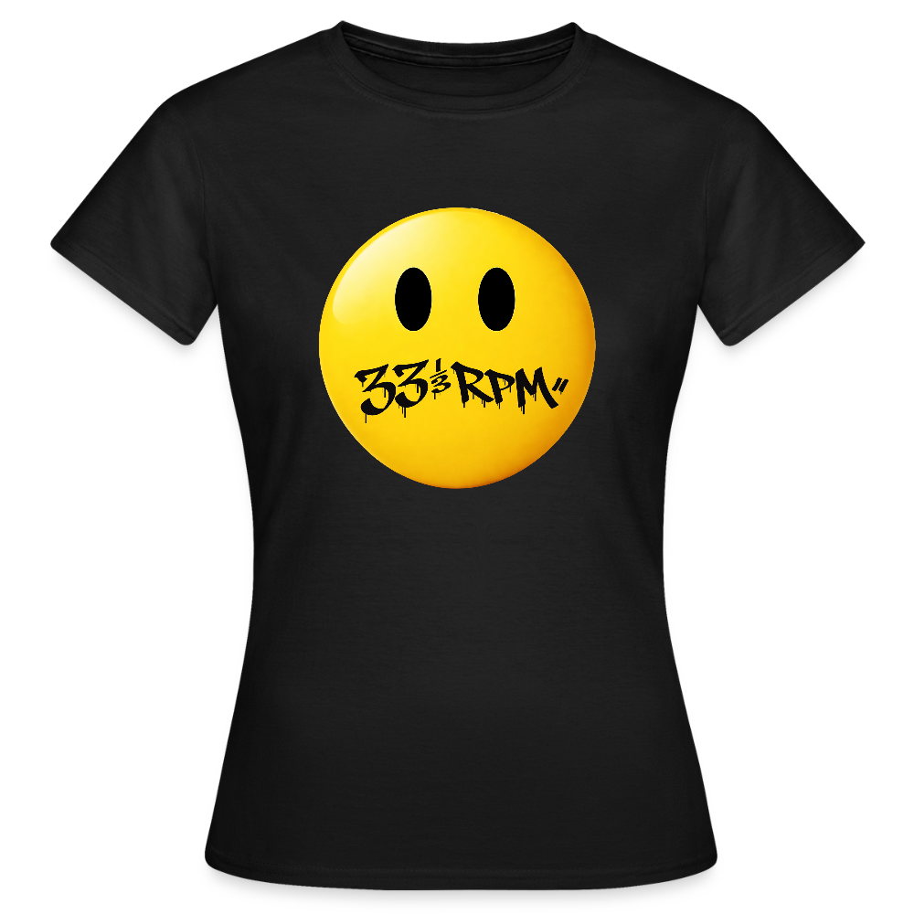 Turntable Grin, T-shirt dam - svart