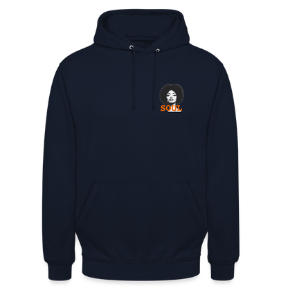 SOUL PWR, Luvtröja unisex - Litet brösttryck - marinblå