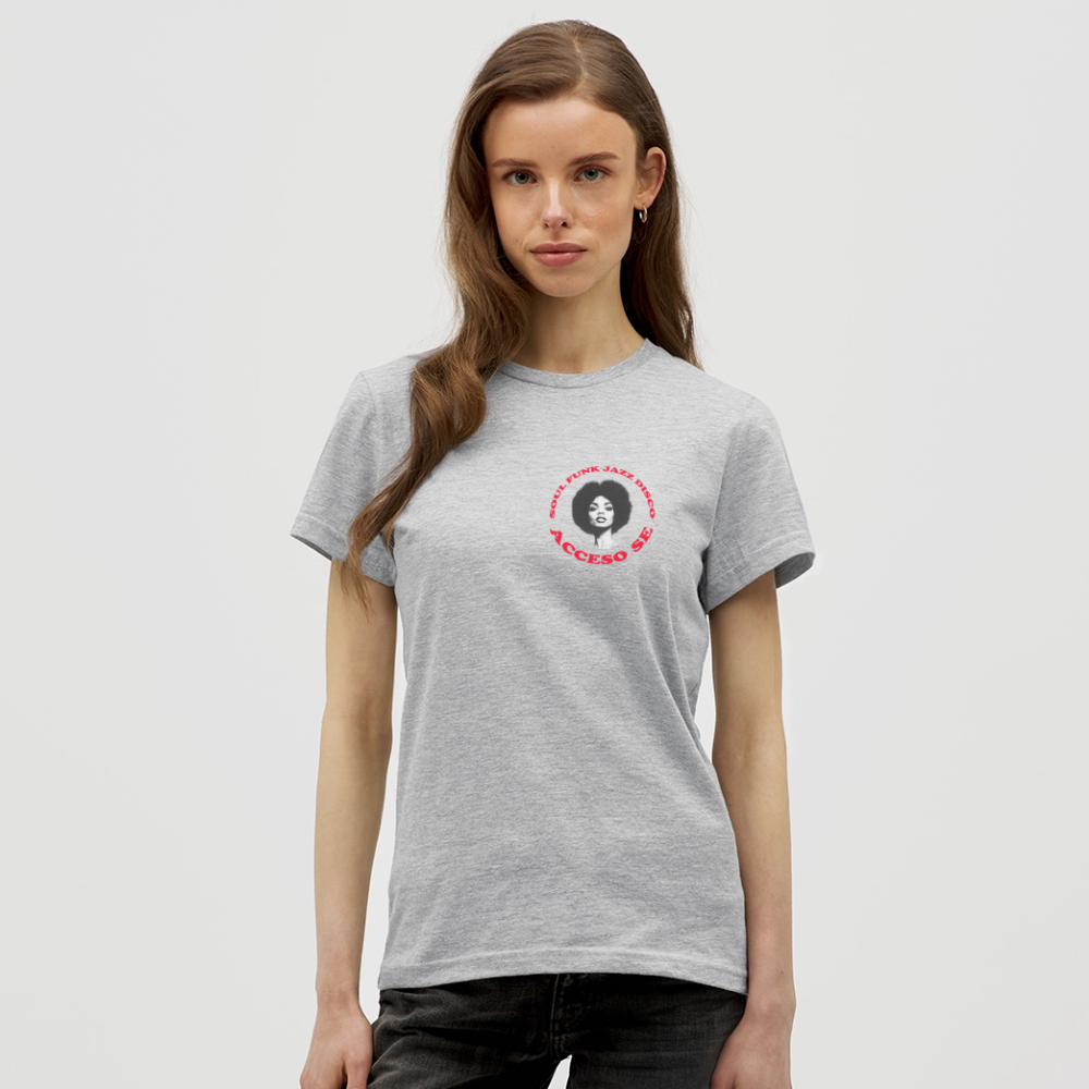 Where Music Lives – Powered by Acceso Family (small print), T-shirt dam - gråmelerad