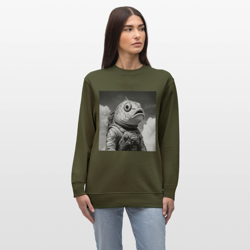 En ensam simtur i universum, Ekologisk sweatshirt CHANGER unisex från Stanley/Stella - kaki