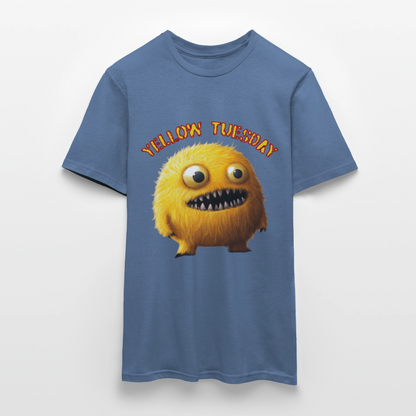 Yellow Tuesday – Funky, Not Blue, T-shirt herr - duvblå 