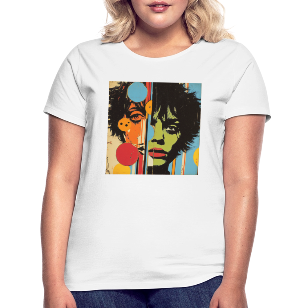 Split Faces, T-shirt dam - vit