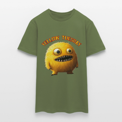 Yellow Tuesday – Funky, Not Blue, T-shirt herr - Militärgrön