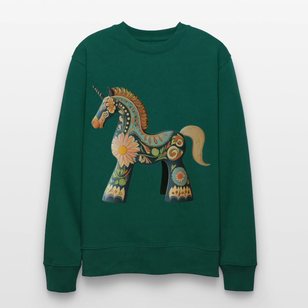 Färger av magi, Ekologisk sweatshirt CHANGER unisex från Stanley/Stella - skogsgrön