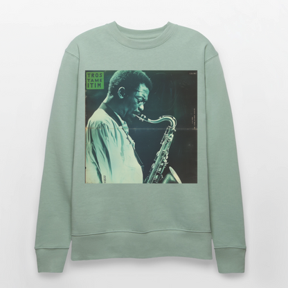 Gåtfull figur i jazzens underground, Ekologisk sweatshirt CHANGER unisex från Stanley/Stella - ljus grågrön