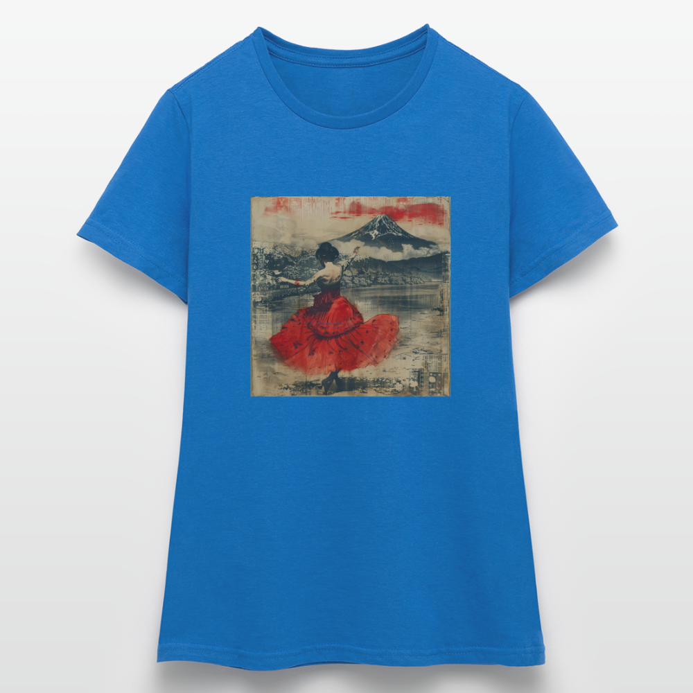 Flamenco i Solens Land, T-shirt dam - royalblå