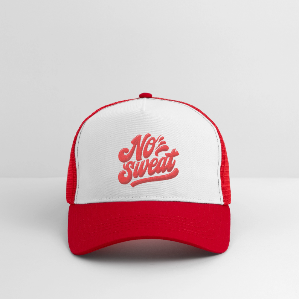 No Sweat, Trucker Cap - vit/röd