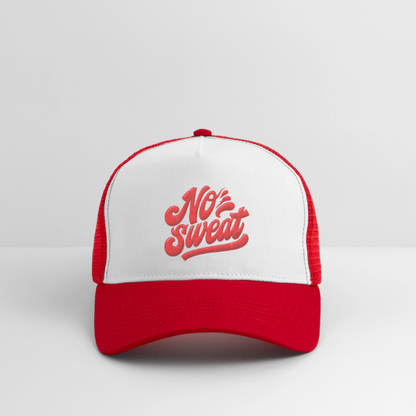 No Sweat, Trucker Cap - vit/röd