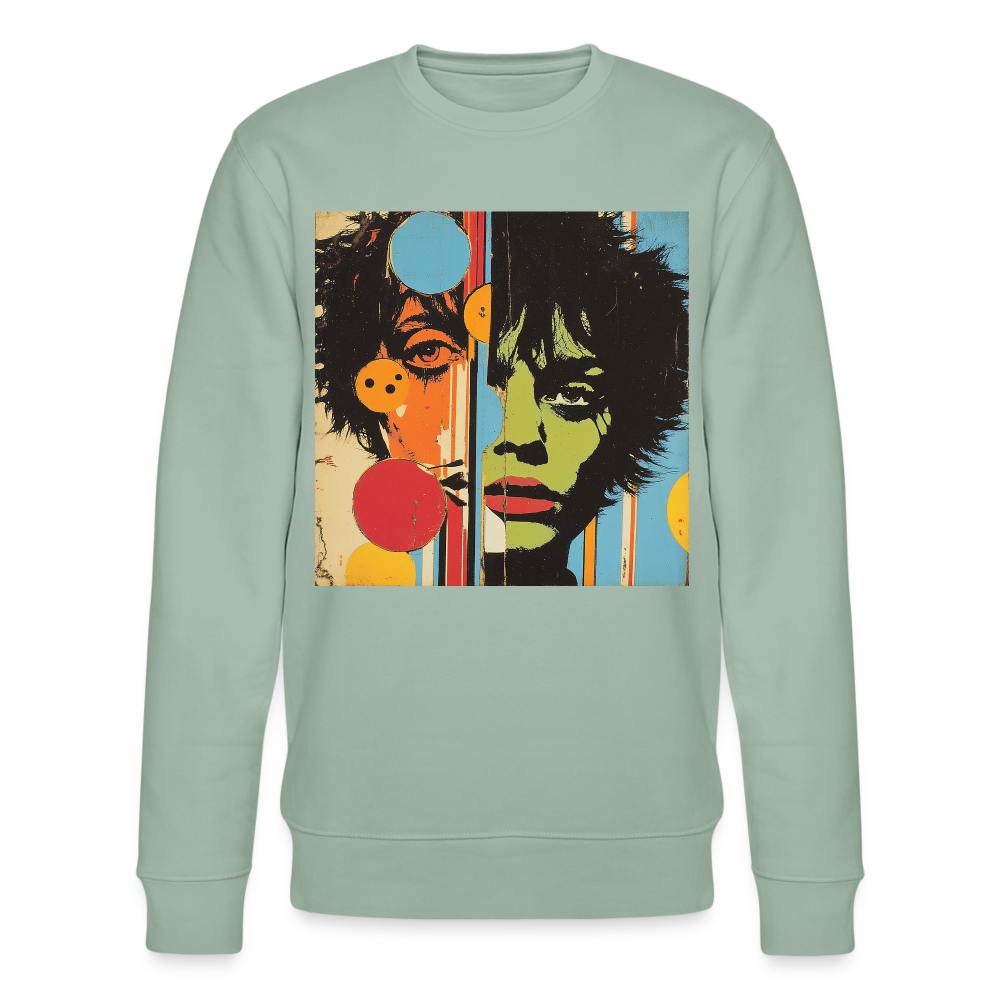 Split Faces, Ekologisk sweatshirt CHANGER unisex från Stanley/Stella - ljus grågrön