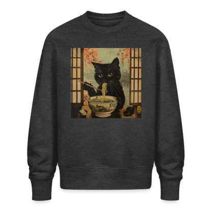 Ramenkatt, Ekologisk oversizetröja RADDER unisex från Stanley/Stella - mörkgråmelerad