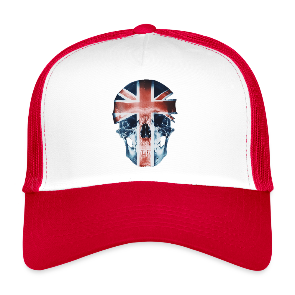God Save the Skull, Trucker Cap - vit/röd