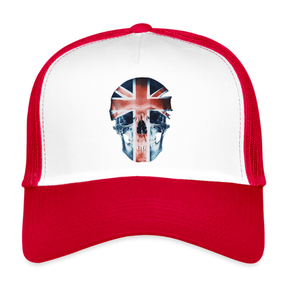 God Save the Skull, Trucker Cap - vit/röd