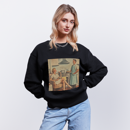 Äta bör man - annars dör man, Ekologisk oversizetröja RADDER unisex från Stanley/Stella - svart