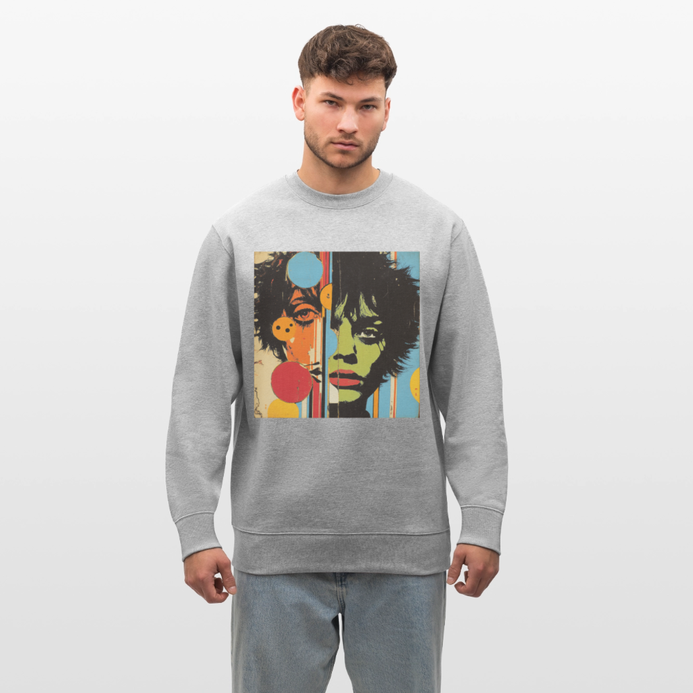 Split Faces, Ekologisk sweatshirt CHANGER unisex från Stanley/Stella - gråmelerad