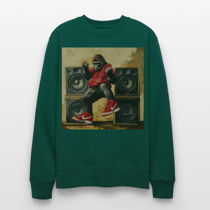 Stora Steg och Tunga Beats, Ekologisk sweatshirt CHANGER unisex från Stanley/Stella - skogsgrön