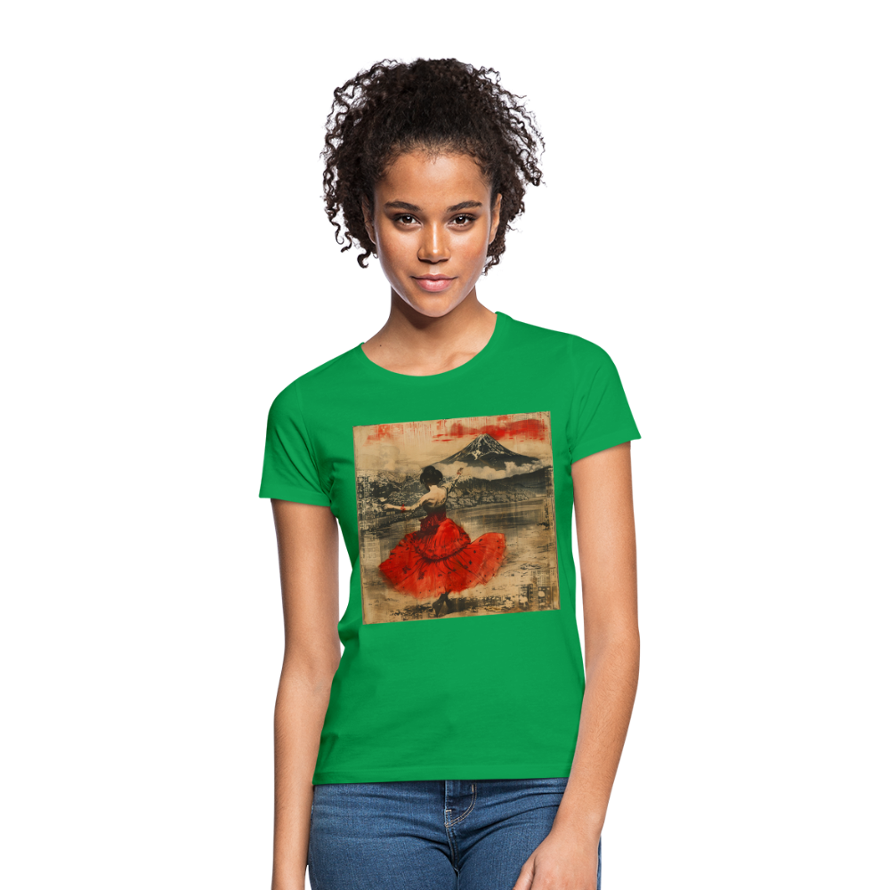 Flamenco i Solens Land, T-shirt dam - kellygrön