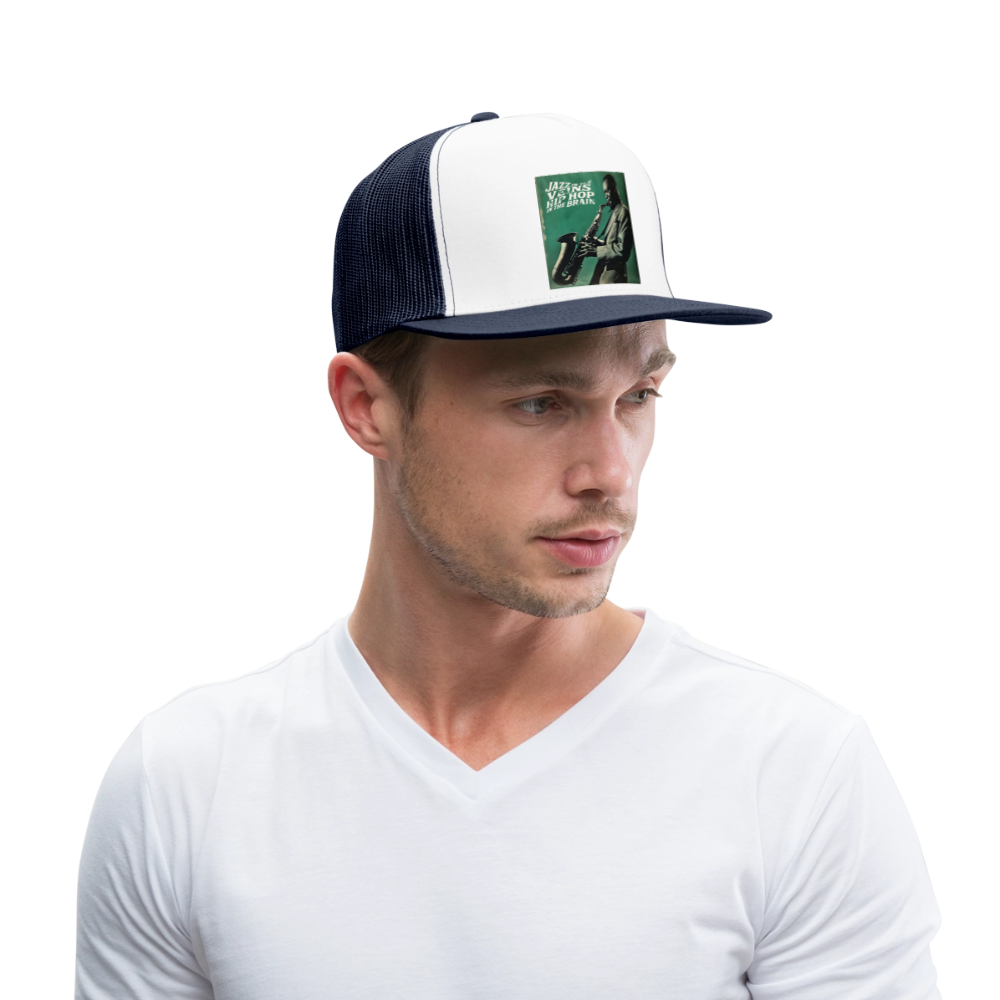 Groove in the Mind, Trucker Cap - vit/marinblå